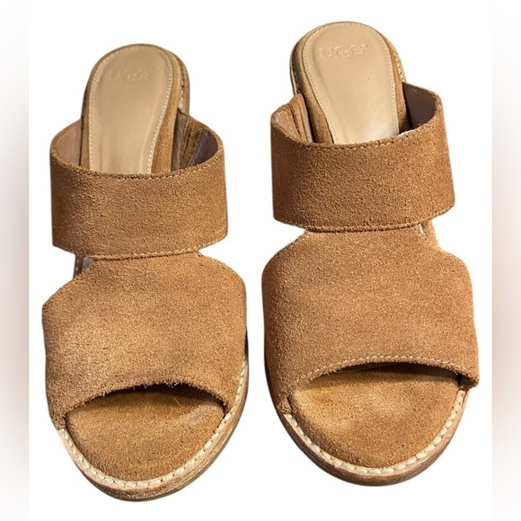 UGG-size 7 CELIA Suede Stacked Heel
Sandals in Chestnut Brown. Worn once! EUC!!! - Picture 6 of 14